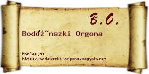 Bodánszki Orgona névjegykártya
